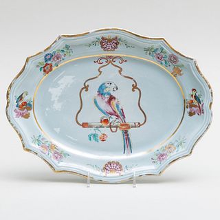Mason's Ironstone Shaped Dish Decorated with a Parrot 