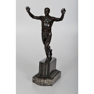 German Bronze Figure, Signed F. Bagdons