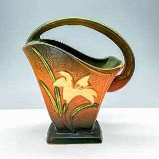 Roseville Modern Art Pottery Vase, Brown Zephyr Lily