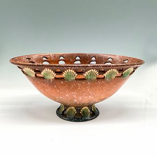 Roseville Pottery Console Bowl, Ferella Brown
