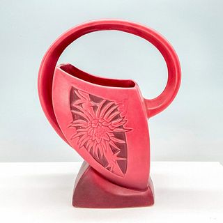 Roseville Art Pottery Vase Red Basket Silhouette