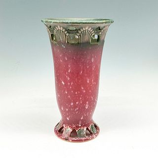 Roseville Pottery Vase, Ferella Raspberry Red