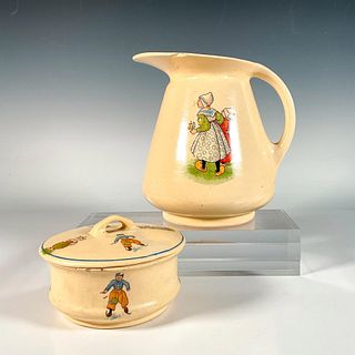 2pc Early Roseville Pottery Collectibles Dutch Series