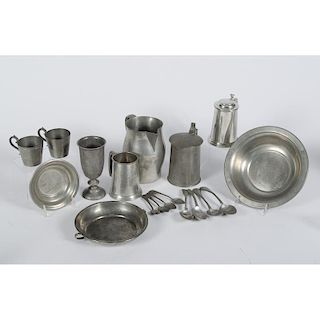 Pewter Dishes and Spoons