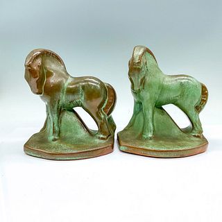 Pair of Vintage Frankoma Pottery Horse Bookends