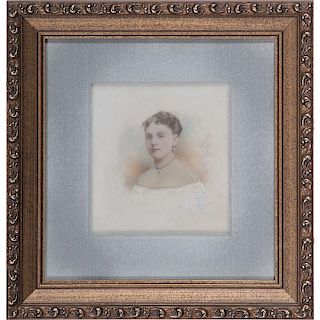 Hand-Painted Photograph of Clara Whiteman Strader