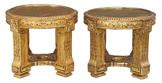(2) NEOCLASSICAL STYLE GILTWOOD STANDS SIDE TABLES