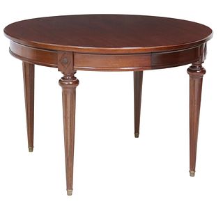 FRENCH LOUIS XVI STYLE CIRCULAR TOP DINING TABLE