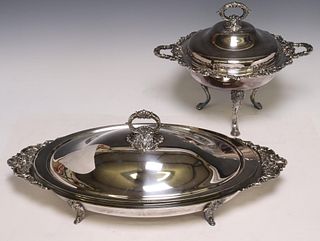 (2) WALLACE 'BAROQUE' SILVERPLATE SERVING DISHES