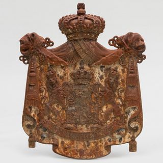 Large Dutch Painted Metal Coat-of-Arms