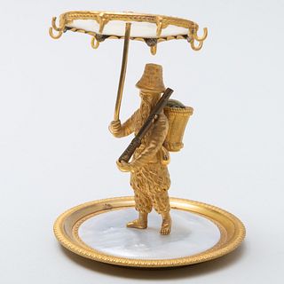Charles X Ormolu and Mother-of-Pearl Ring Stand