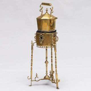 English Brass Kettle on Stand