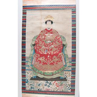 Chinese Scroll Paintings on Silk, Plus
