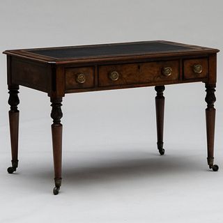 George IV Inlaid Ebonized and Mahogany Writing Table