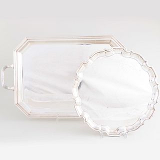 Tiffany & Co. Silver Salver and an Italian Silver Two Handle Tray