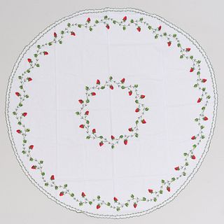 Set of Embroidered Strawberry Linens