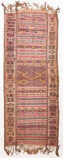 Indian Hand-Woven Textile Runner, 8' 4" x 2' 11"