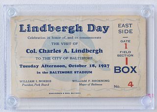 LINDBERGH DAY OCTOBER 18TH, 1927 GUGGENHEIM TOUR TICKET