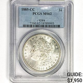 1885-CC Morgan Silver Dollar PCGS MS62 GSA