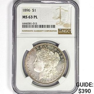 1896 Morgan Silver Dollar NGC MS63 PL