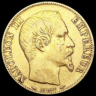 1854-A France .1867oz Gold 20 Francs NEARLY UNCIRC