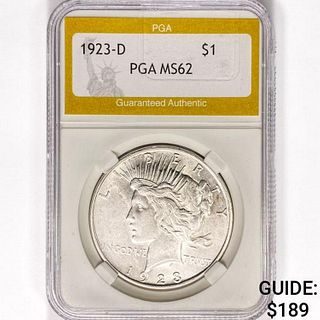 1923-D Silver Peace Dollar PGA MS62