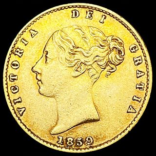 1859 G. Britain .1178oz Gold 1/2 Sovereign UNCIRCU