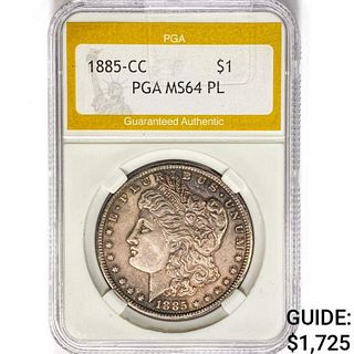 1885-CC Morgan Silver Dollar PGA MS64 PL