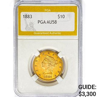 1883 $10 Gold Eagle PGA AU58