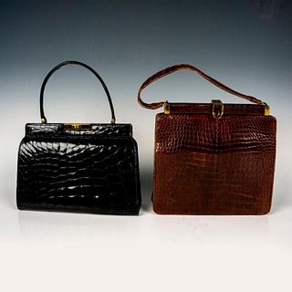 2pc Alligator Handbags, Triomphe Black, Prado Brown