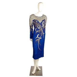 Vintage Alisha Beaded Evening Dress, Size S