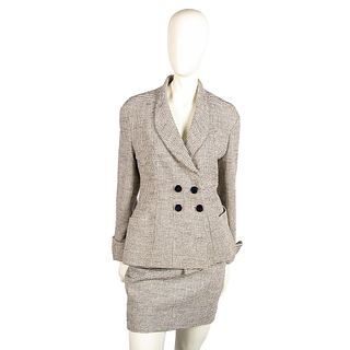 Vintage Karl Lagerfeld Tweed Suit, Size 42