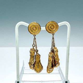 Donna Karan New York Matte Gold Tone Slipper Earrings