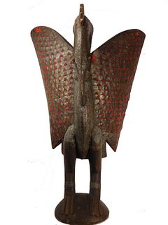 Hornbill With Brass & Cloth, Senufo People, Ivory Coast