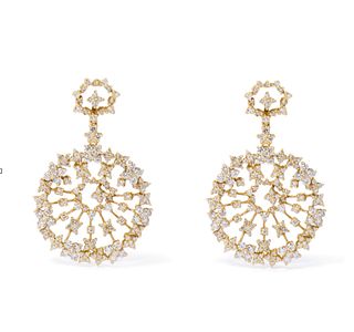 18K YELLOW GOLD DIAMOND EARRINGS, 15.10 dwt., 5.00ct.TW ROUND WHITE Diamonds Size2.00