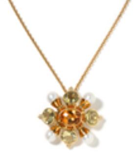18K YELLOW GOLDÂ  PEARL & COLOR STONE NECKLACE, 45.90 dwt., .125ct.TW ROUND WHITE Diamonds 11.70ct.TW OVAL CITRINE YELLOW .ROUND PEARL WHITEÂ  14.80ct