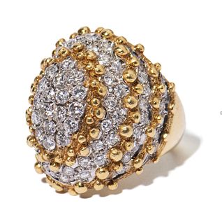 18K YELLOW GOLD DIAMOND RING, 13.40 dwt., 2.78ct.TW ROUND WHITE Diamonds Size7.25