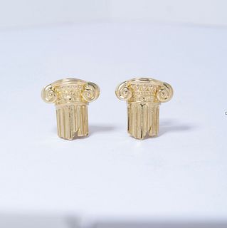 18K YELLOW GOLD HENRY DUNAY EARRINGS, 13.90 dwt., Serial#E3118 Size0.75