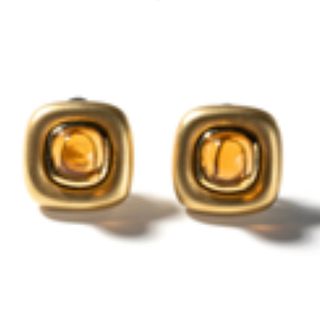 18K YELLOW GOLD MARLENE STOWE CITRINE EARRINGS, 21.30 dwt., 11.00ct.TW CABOCHON CITRINE Â  Size0.75