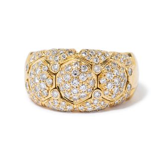 18K YELLOW GOLD PIAGET DIAMOND RING, 8.10 dwt., 2.10ct.TW ROUND WHITE Diamonds Size6.00