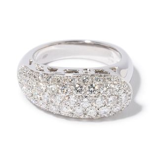 18K WHITE GOLD ITALIAN DIAMOND RING, 6.90 dwt., 1.87ct.TW ROUND WHITE Diamonds Size6.50