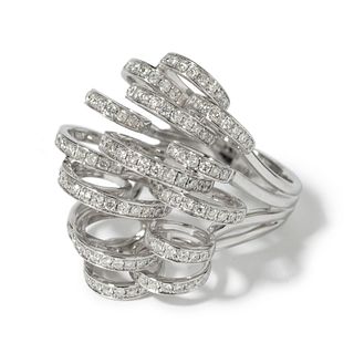 18K WHITE GOLD DIAMOND RING, 11.80 dwt., 2.00ct.TW ROUND WHITE Diamonds Size6.00