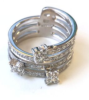 18K WHITE GOLD ROBOTTI DIAMOND RING, 6.60 dwt., 1.45ct.TW ROUND WHITE Diamonds Size6.50