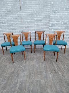 Upholstered Mid Century Modern Lawrence Peabody for Nemschoff Model 304 Dining Chairs