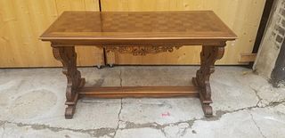 Antique Italian Renaissance Style Ornate Hand Carved Walnut Side Table