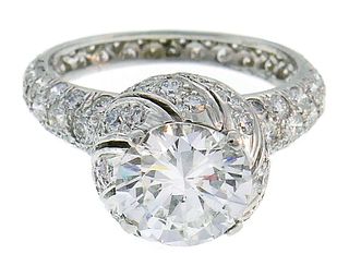 Tiffany & Co Schlumberger Diamond Platinum RING GIA Engagement