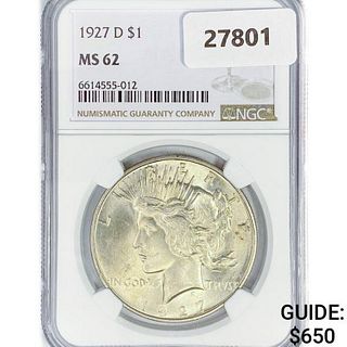 1927-D Silver Peace Dollar PCGS MS62