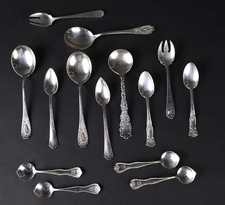 Twelve Sterling Silver Heart Shaped Spoons