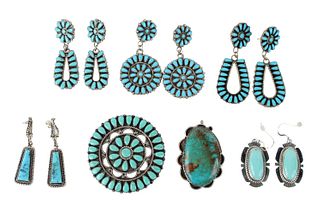 Native American Silver and Turquoise Jewelry