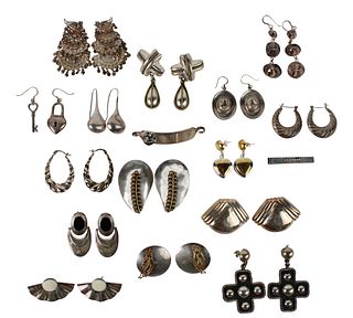 Eight Pairs of Sterling Silver Earrings